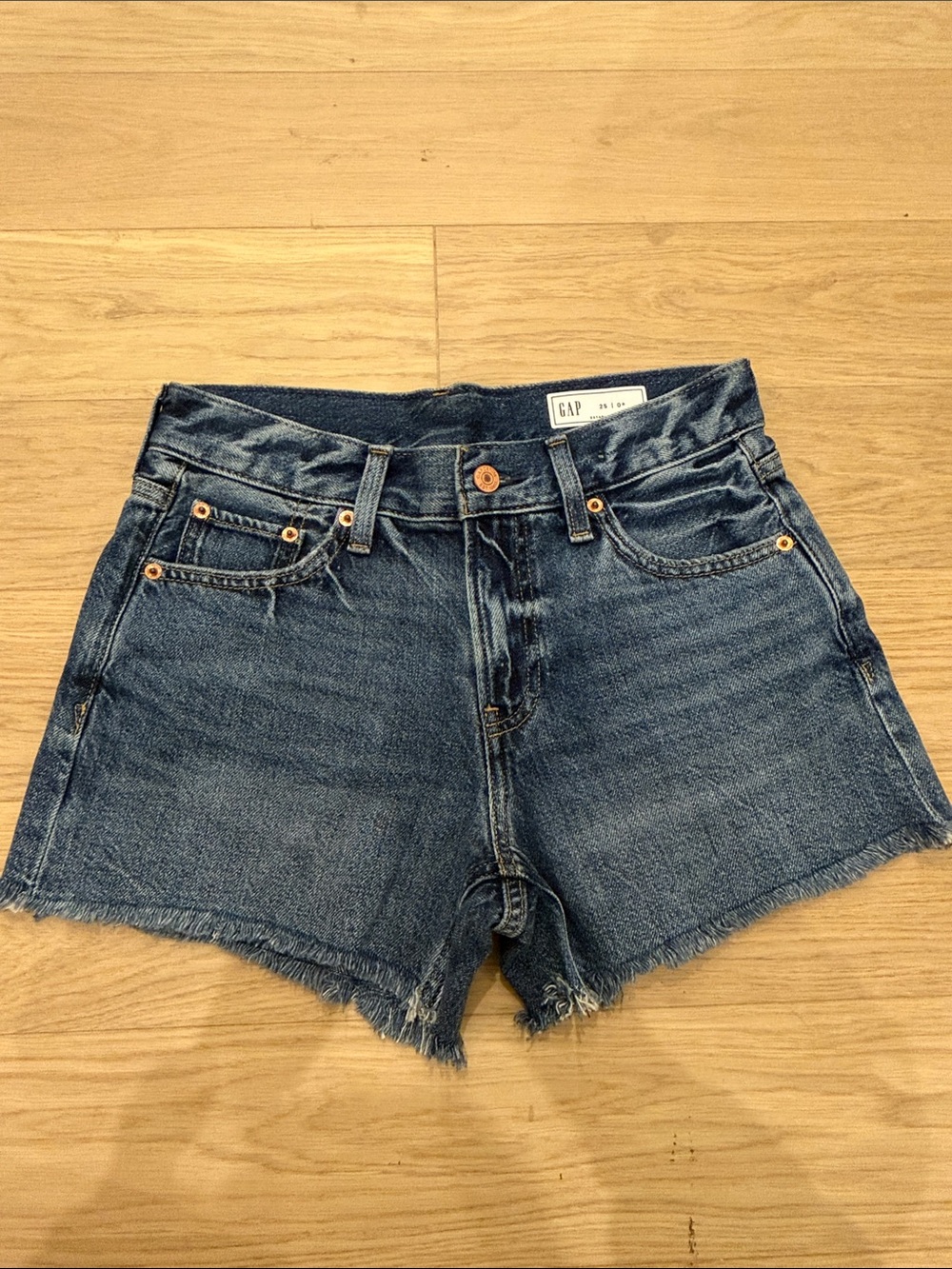 GAP Raw Hem Blue Denim Cutoff Shorts